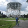 Myles in front of of the Lovell Telescope