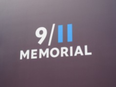 The 9/11 memorial logo to the entrance to the site